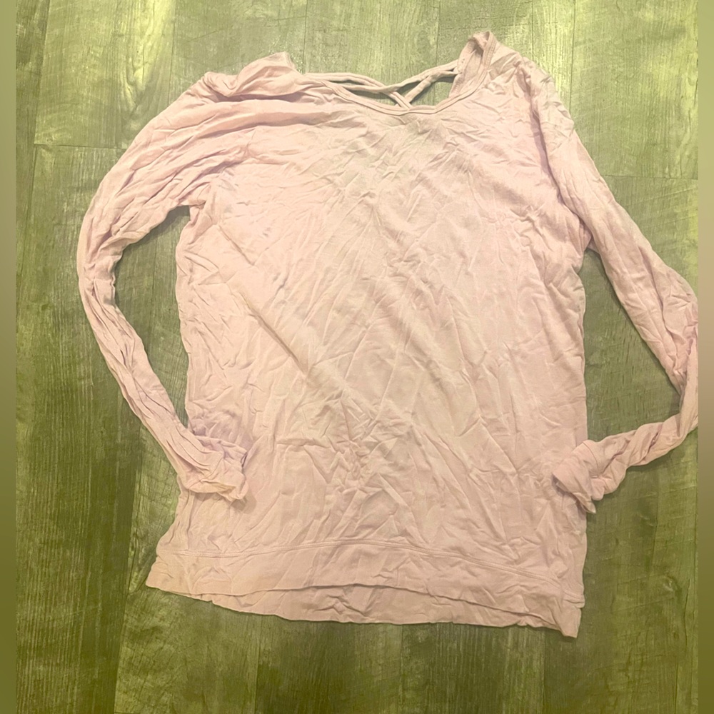 Yoga long sleeve shirt, light pink size Medium